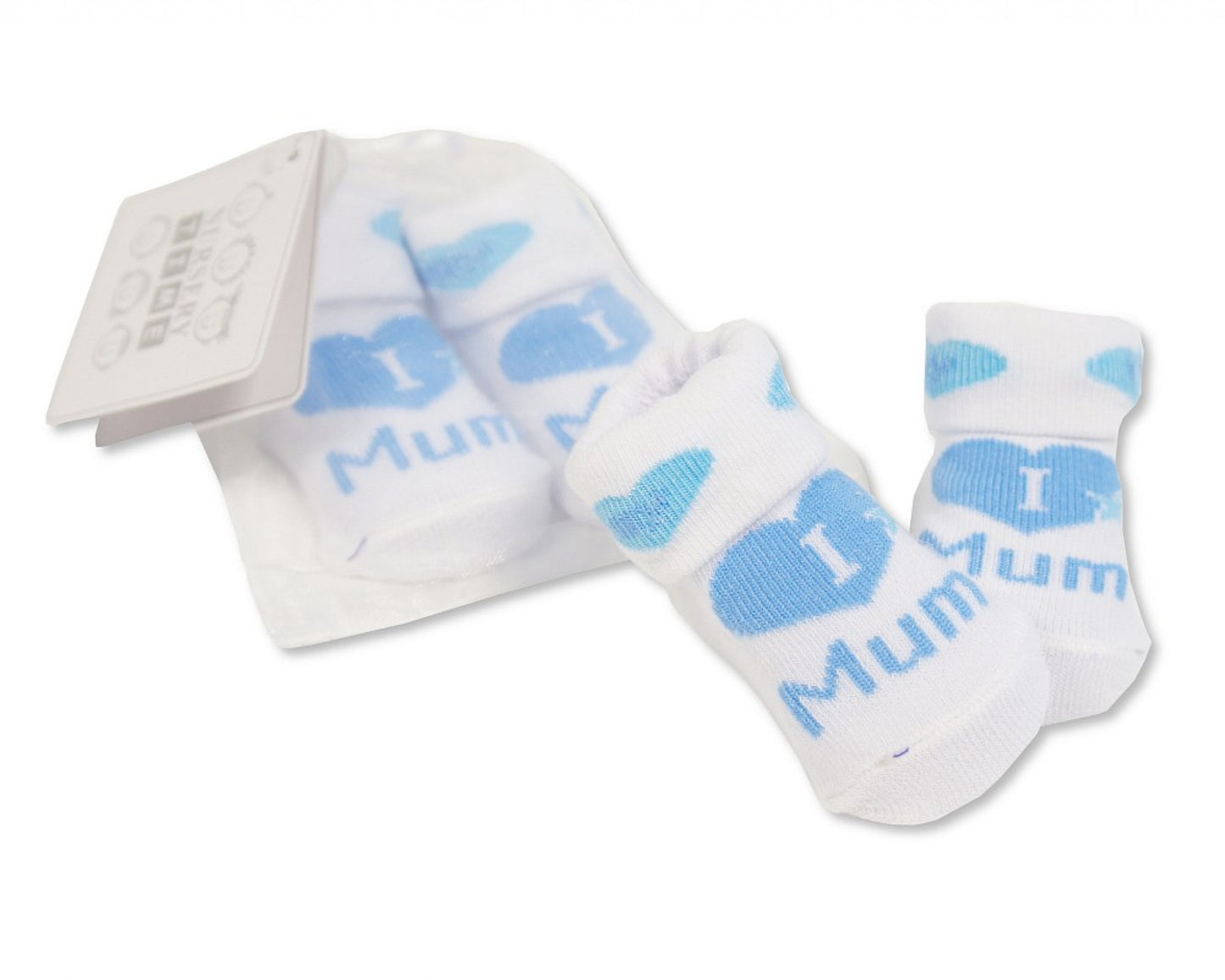 Blue "Mum" Baby Socks