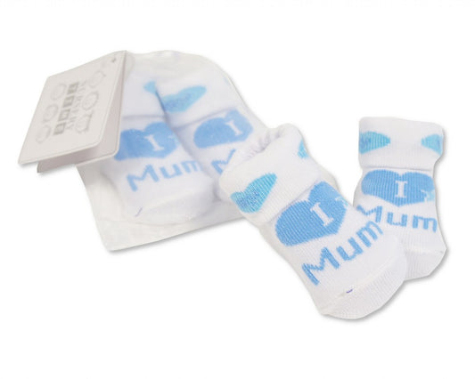 Blue "Mum" Baby Socks
