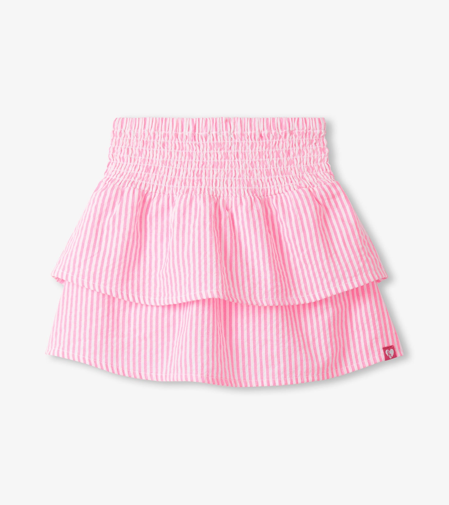 Neon pink smocked skirt