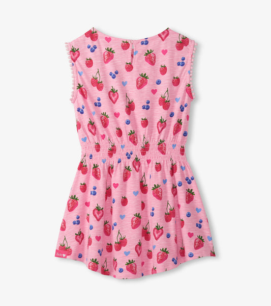 Summer berries smocked waist dress