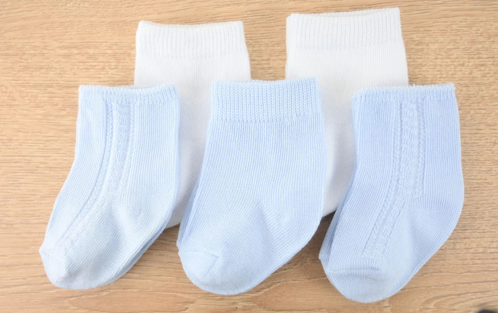 5 Pack Blue & White Socks