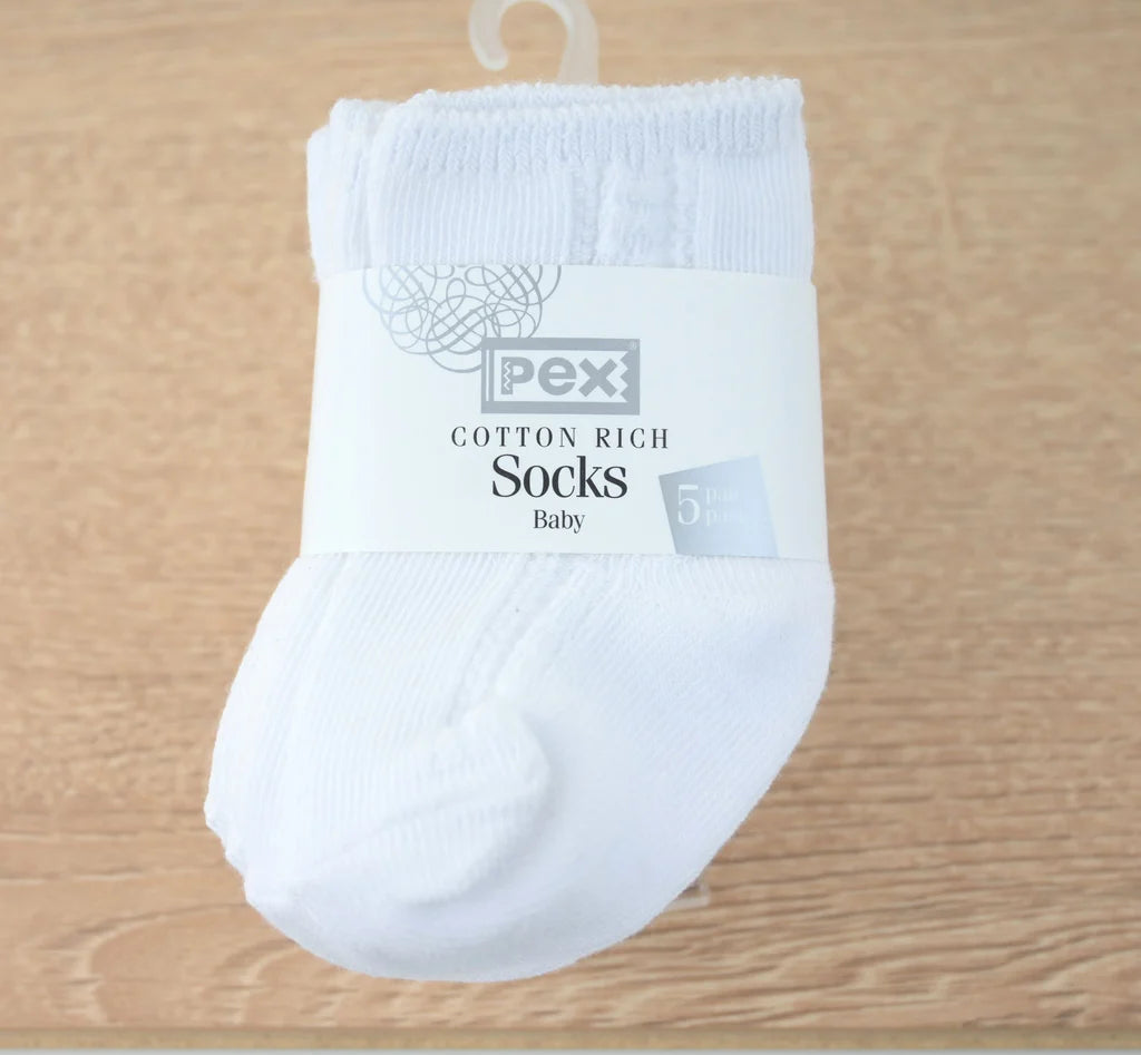 5 Pack White Socks