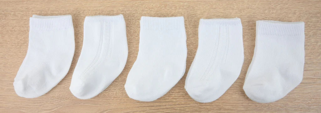 5 Pack White Socks