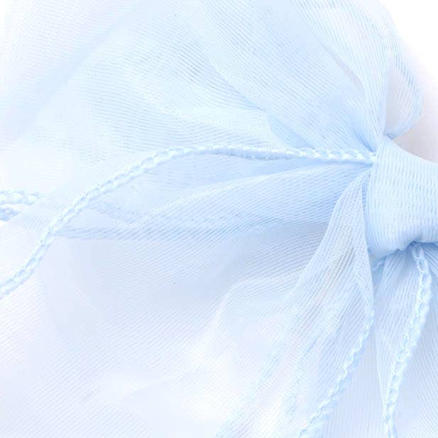 Light Blue chiffon double bow barrette clip
