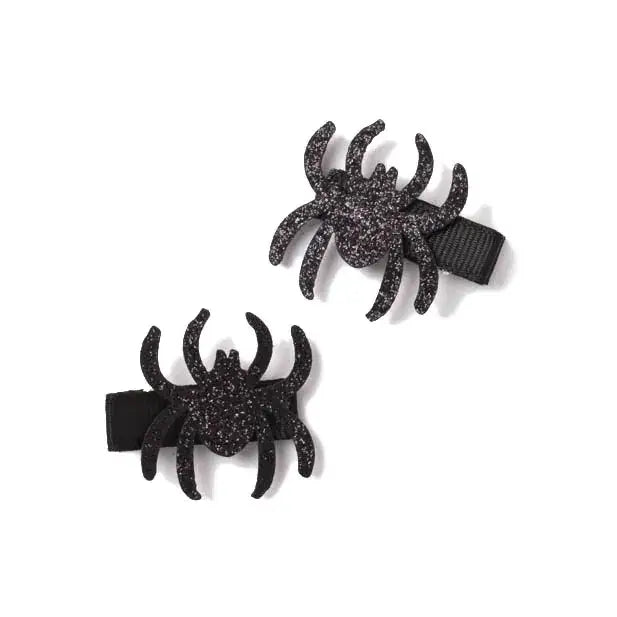 Card of 2 Halloween glitter motif clips 3.5cm