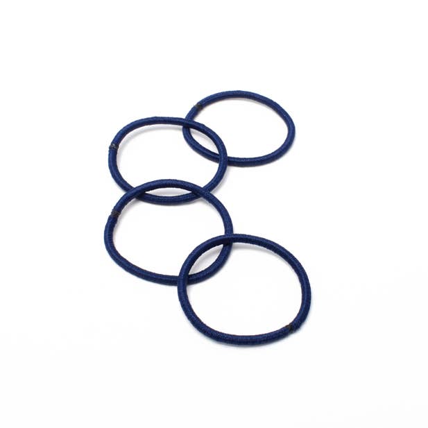 Navy Blue Clips, elastic bands and gingham aliceband set