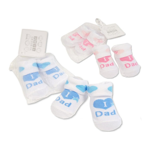 Blue "Dad" Baby Socks