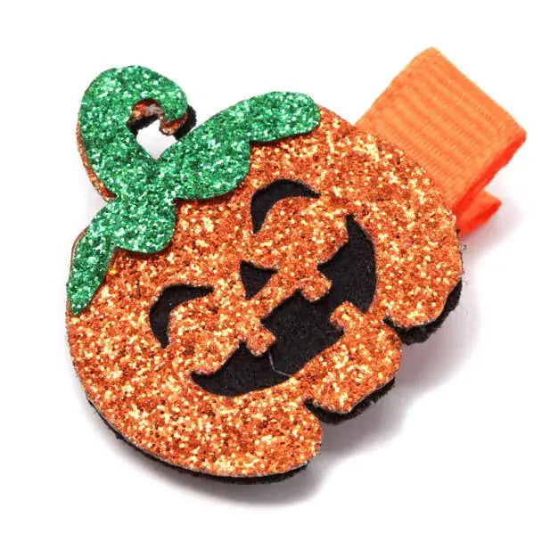 Card of 2 Halloween glitter motif clips 3.5cm