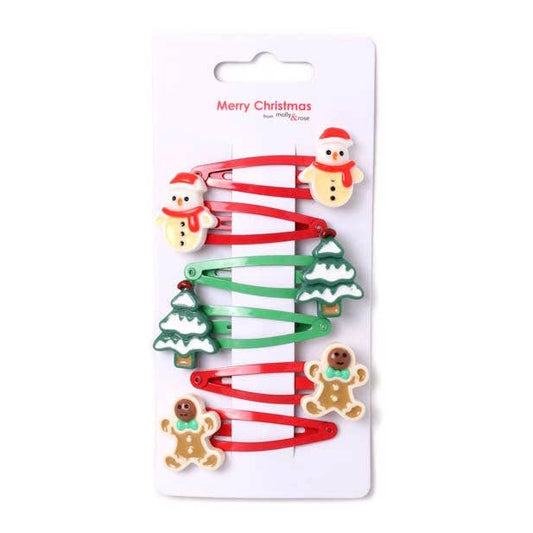 Card of 6 Christmas character clips