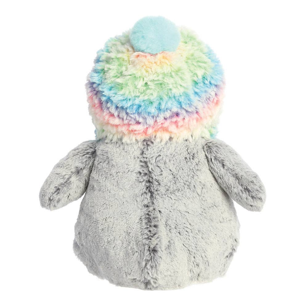 PomPom Penguin Rainbow Hat Soft Toy