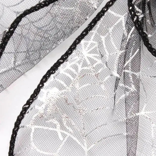 Spiderweb print bow clip 7.5cm