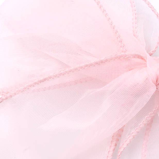 Pale Pink chiffon double bow barrette clip