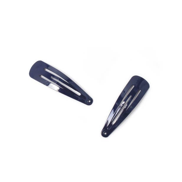Navy Blue Clips, elastic bands and gingham aliceband set