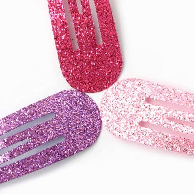 6 Glitter Hair Clips