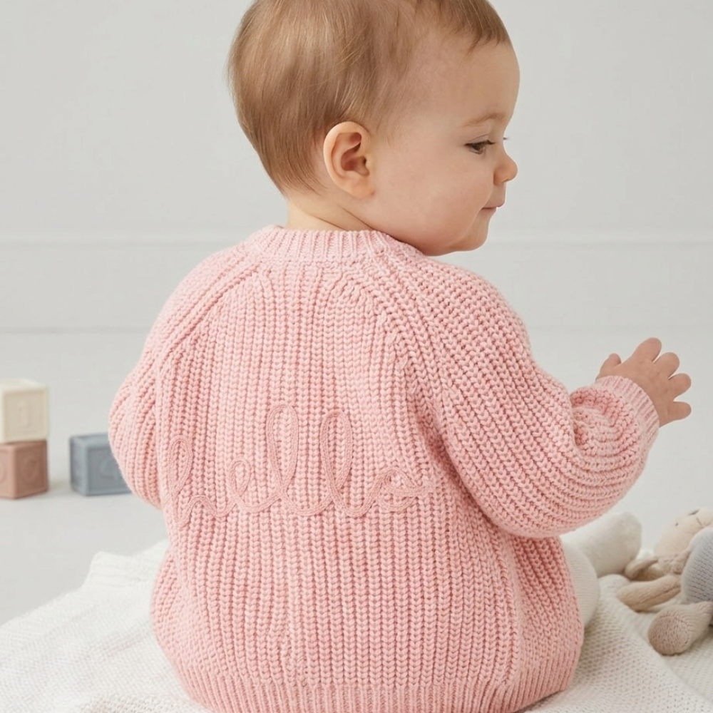 Pink Baby Cardigan With - Hello