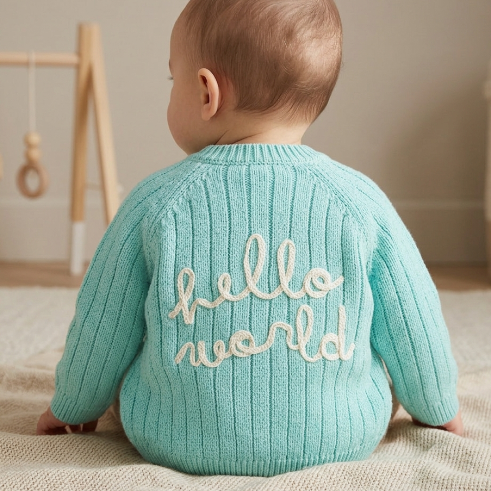 Baby Mint Cardigan - Hello World