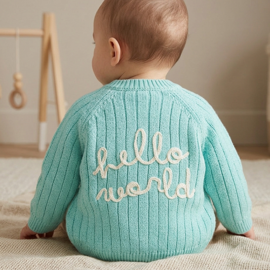 Baby Mint Cardigan - Hello World