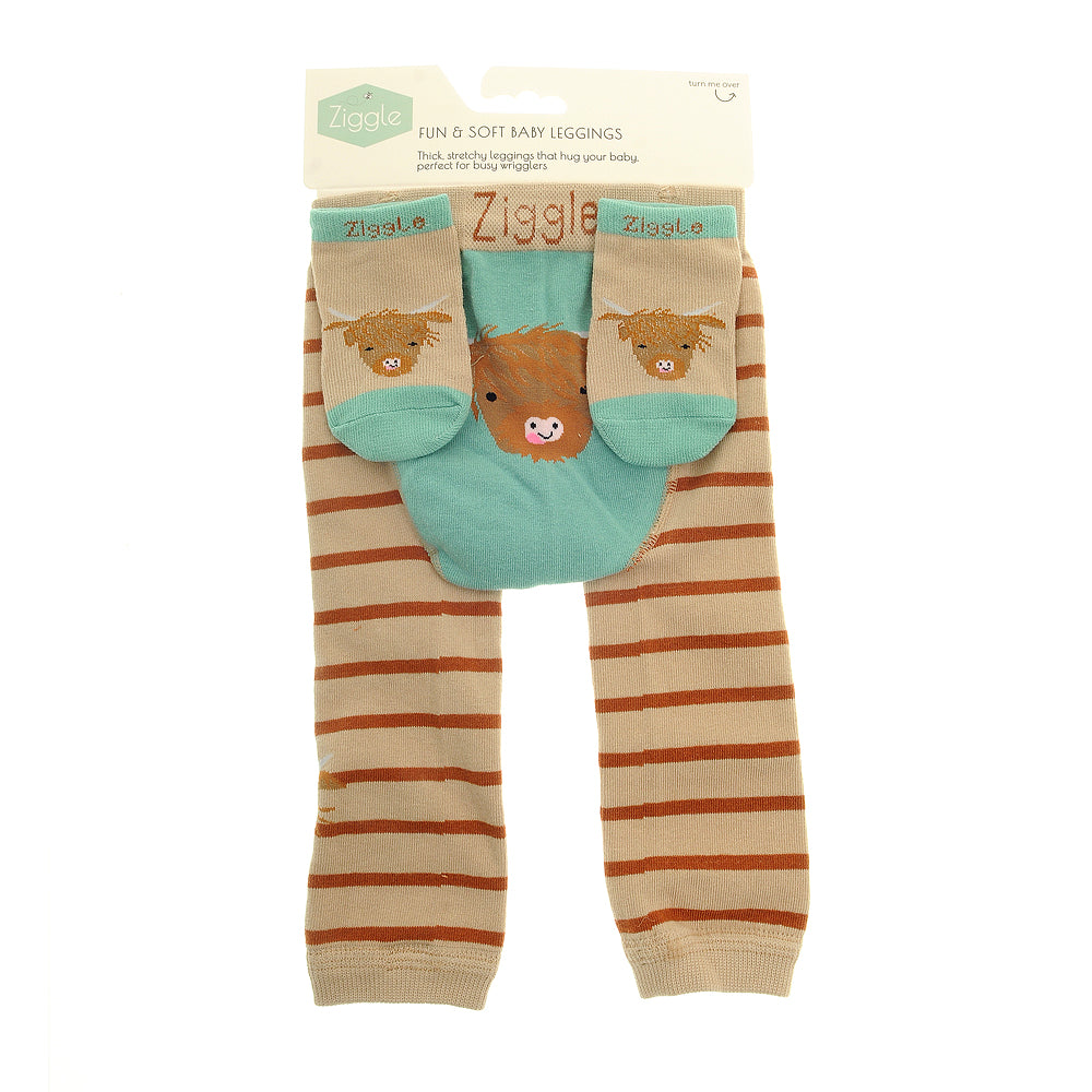 Highland Cow Leggings and Socks Set