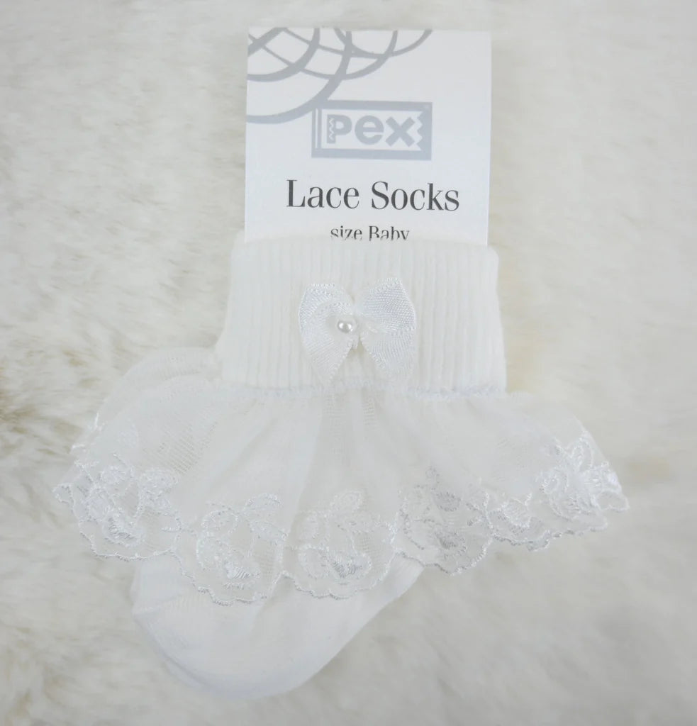 Ivory Cherry Lace Socks