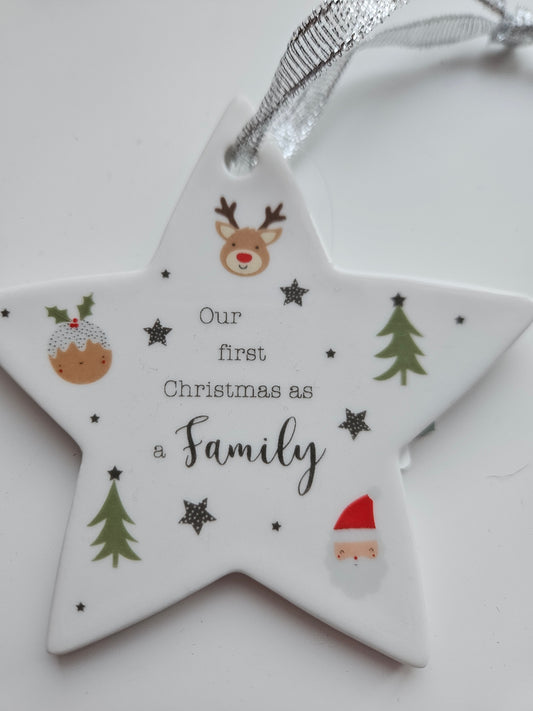 Our First Christmas as A Family Star Hanger